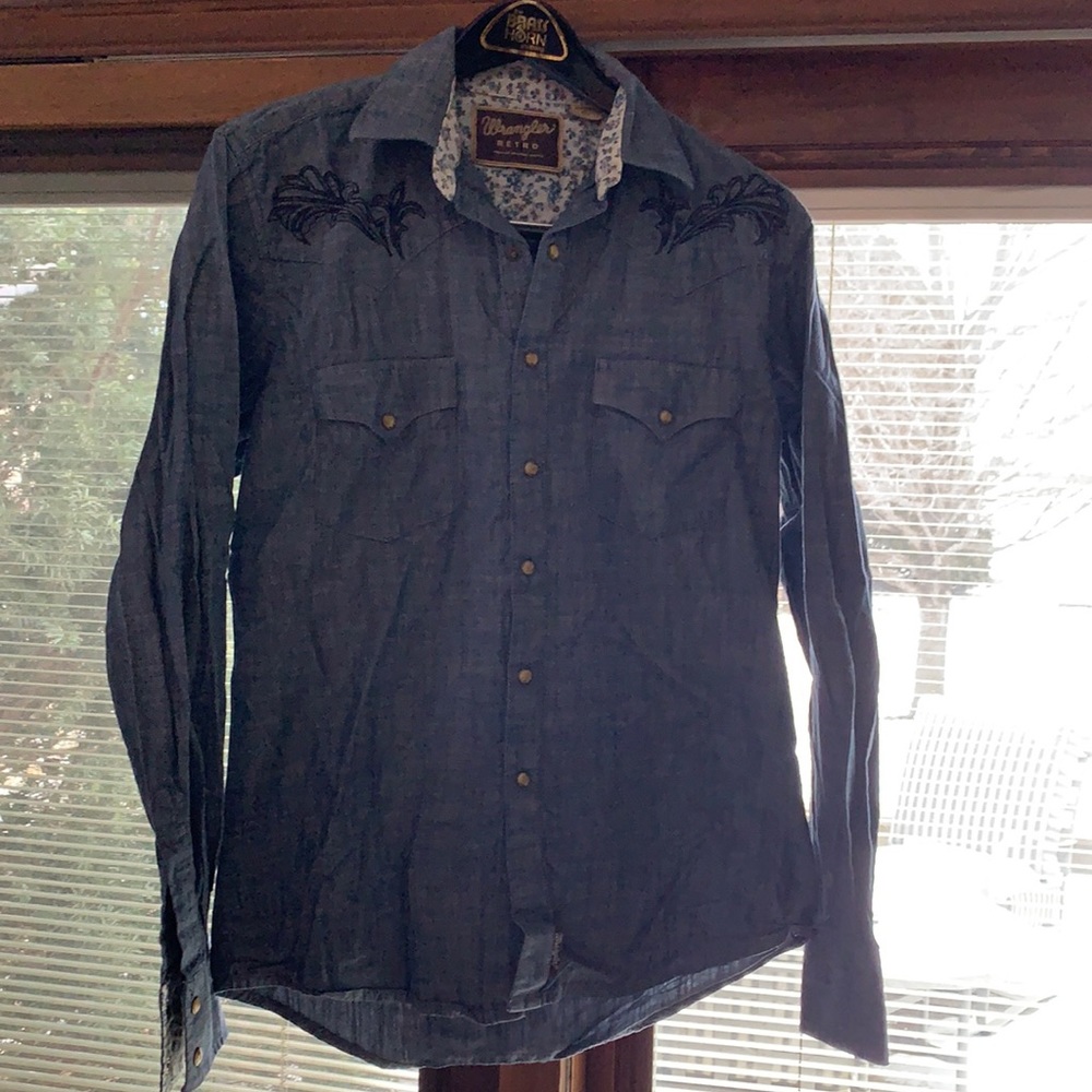 Mens Wrangler Retro Pearl Snap Shirt